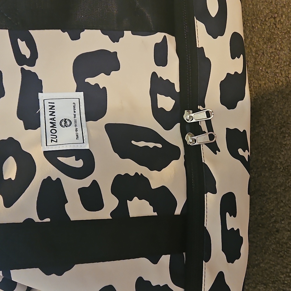 Black and White Animal Print Duffel Bag - Picture 9 of 9